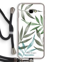 Tropical watercolor leaves: Samsung Galaxy J4 Plus Transparant Hoesje met koord