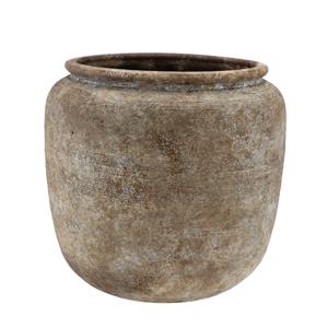 DK Design Bloempot kruik model Batu - zandkleur - D26 x H27 cm - rustiek   -