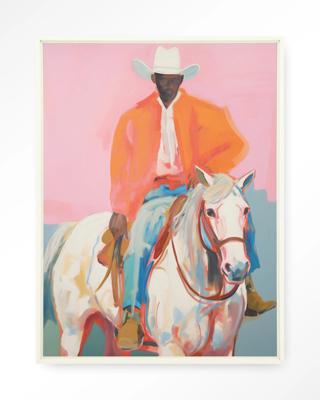 Urban Cotton Wandkleed 'The Sheriff' 110 x 145cm in Floating Frame - off white