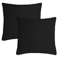 Stof Textile sierkussen Nelson - 2x - zwart - 40 x 40 cm - bank kussens - polyester