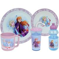 Disney Frozen Serviesset - FUN HOUSE - 006379 - Diep bord, plat bord, mok, fles en beker met rietje