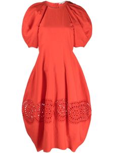 Stella McCartney robe mi-longue à découpes - Rouge