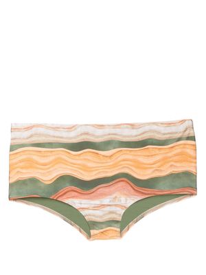 Lygia & Nanny short de bain à rayures colour block - Marron
