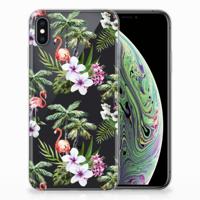 Apple iPhone Xs Max | TPU Hoesje | Flamingo Palms