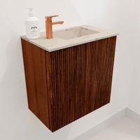 Toiletmeubel Mondiaz Joya Dlux | 40 cm | Meubelkleur Ruby | Faye wastafel Frappe Wasbak Rechts | 1 kraangat
