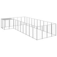 Hondenkennel 13,31 m² staal zilverkleurig