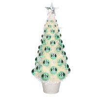 Complete mini kunst kerstboom / kunstboom groen met lichtjes 40 cm - thumbnail