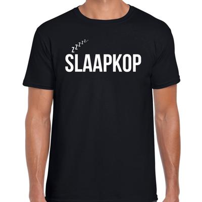 Slaap T-shirt voor heren - zwart - slaapkop - pyjama shirt - slaap kleding