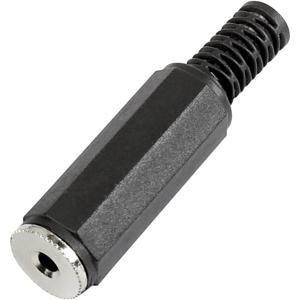 TRU COMPONENTS 595212 Jackplug 2,5 mm Bus, recht Aantal polen: 2 Mono Zwart 1 stuk(s)