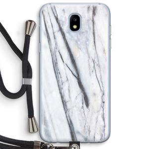 Gestreepte marmer: Samsung Galaxy J5 (2017) Transparant Hoesje met koord