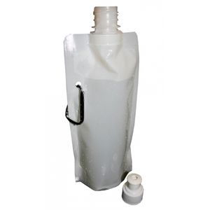 Set van 6x stuks waterzak wit 400 ml opvouwbaar met haak