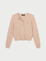 Getextureerd cashmere vest met borstzakken en lurex