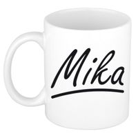 Naam cadeau mok / beker Mika met sierlijke letters 300 ml