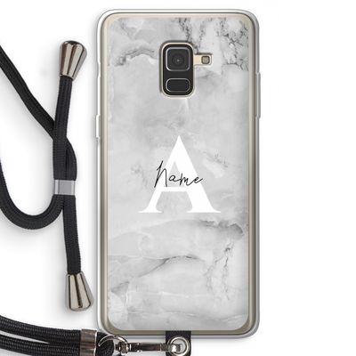 Ivory Marble: Samsung Galaxy A8 (2018) Transparant Hoesje met koord