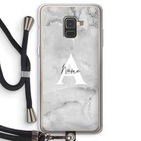 Ivory Marble: Samsung Galaxy A8 (2018) Transparant Hoesje met koord