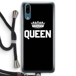 Queen zwart: Huawei P20 Transparant Hoesje met koord