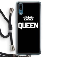 Queen zwart: Huawei P20 Transparant Hoesje met koord