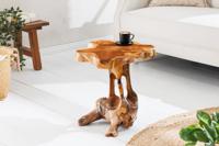 Massief houten bijzettafel ROOT 40cm naturel teakhout gemaakt van wortelhout in paaldesign - 44713