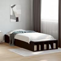 Bedframe bewerkt hout zwart 75x190 cm