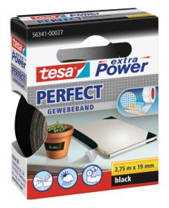 tesa PERFECT 56341-00027-03 Textieltape tesa extra Power Zwart (l x b) 2.75 m x 19 mm 1 stuk(s)