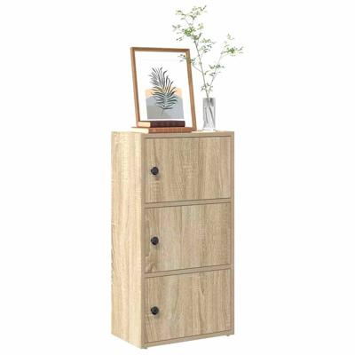 Boekenkast 40x24x77 cm bewerkt hout sonoma eikenkleurig