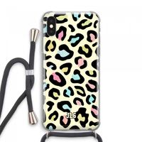Leopard pattern: iPhone XS Max Transparant Hoesje met koord