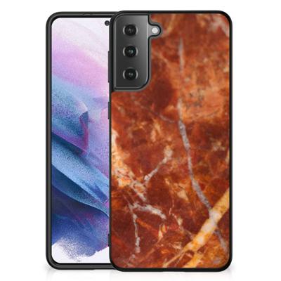 Samsung Galaxy S21 Plus Marmeren Print Telefoonhoesje Marmer Bruin