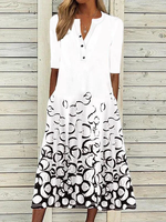 Geometric Half sleeve Casual Dress - thumbnail