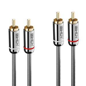 LINDY 35346 RCA Audio Aansluitkabel [2x Cinch-stekker - 2x Cinch-stekker] 2 m Antraciet