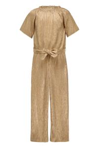 Like Flo Zomer jumpsuit meisjes Goud - plisse metallic