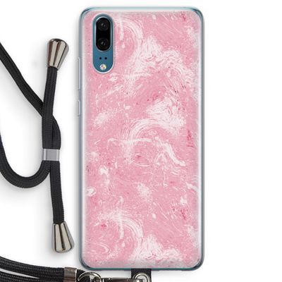 Abstract Painting Pink: Huawei P20 Transparant Hoesje met koord