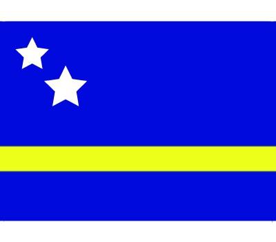 Vlag van Curacao stickers - 7 x 10 cm - landen vlaggen - voor binnen en buiten