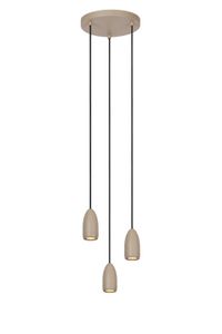 Lucide EVORA - Hanglamp - Ø 25 cm - 3xGU10 - Taupe