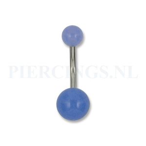 Navelpiercing licht blauw bruis