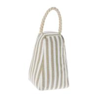 Deurstopper - beige - gestreept - 14 x 13 x 21 cm - polyester - deurstopper met strepen