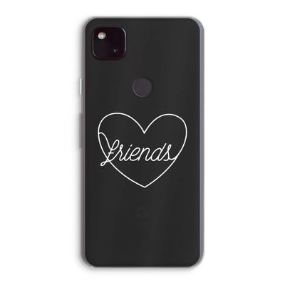 Friends heart pastel: Google Pixel 4a 5G Transparant Hoesje