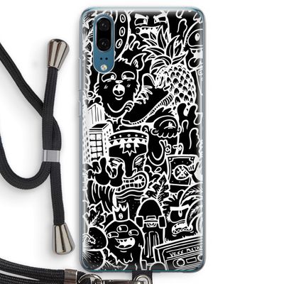 Vexx Black Mixtape: Huawei P20 Transparant Hoesje met koord
