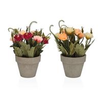 Decoratieve plant Versa Ijzer Textiel Plastic Anjers 11 x 26 cm