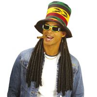 Reggae hoed met dreadlocks   - - thumbnail