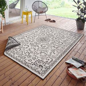 Dubbelzijdig vloerkleed Versailles Crème - 200x290cm - Zwart Klassiek Vloerkleed - 123vloerkleed.nl