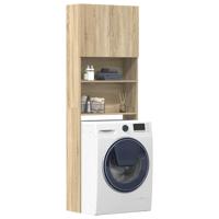 Wasmachinekast 64x24x190 cm bewerkt hout en sonoma eikenkleurig