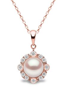 Yoko London collier en or rose 18ct pavé de diamants