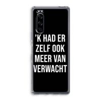 Meer verwacht - Zwart: Sony Xperia 5 Transparant Hoesje