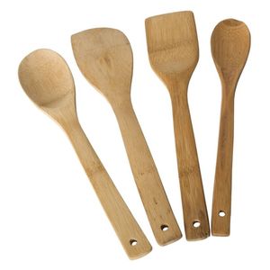 Kitchen Solutions set keukenlepels/pollepels - 4 stuks - bamboe - 30 cm