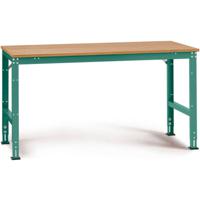 Manuflex AU4025.0001 Werk achtergrond tafel universele standaard met multiplex plaat, bxdxh = 1250 x 600 x 760-870 mm Grijs, Groen