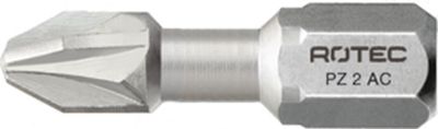 Rotec PRO Insertbit PZ 2 L=25mm C 6,3 Torsion RVS - 10 stuks - 8041002