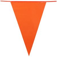 Oranje Holland plastic groot formaat buiten vlaggetjes van 10 meter - Vlaggenlijnen
