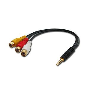 Lindy 35539 composiet videokabels 0,25 m 3.5mm 3 x RCA Zwart