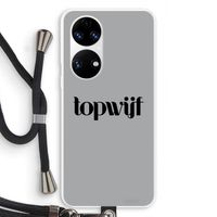 Topwijf Grijs Zwart: Huawei P50 Transparant Hoesje met koord Topwijf Grijs Zwart: Huawei P50 Transparant Hoesje met koord
