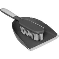 Stoffer en blik - grijs - 33 x 17,5 cm - kunststof/rubber